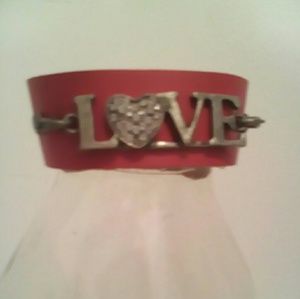 Leather love bracelet